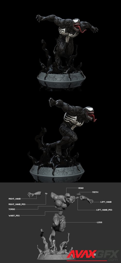 Venom Figure – 3D Printable STL