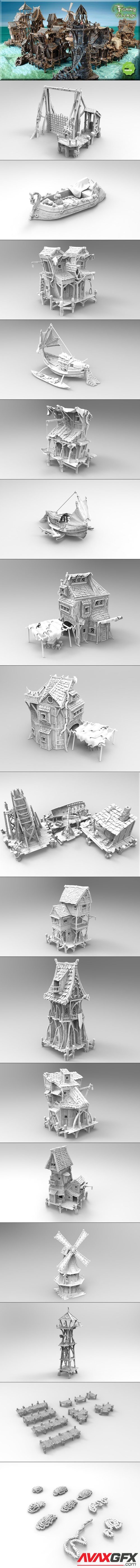 Fishing Village – 3D Printable STL