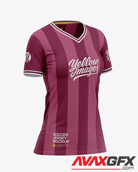 Women's Soccer V-Neck Jersey Mockup 36787