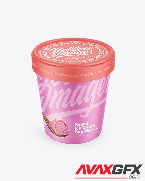 Matte Ice Cream Cup Mockup 86653