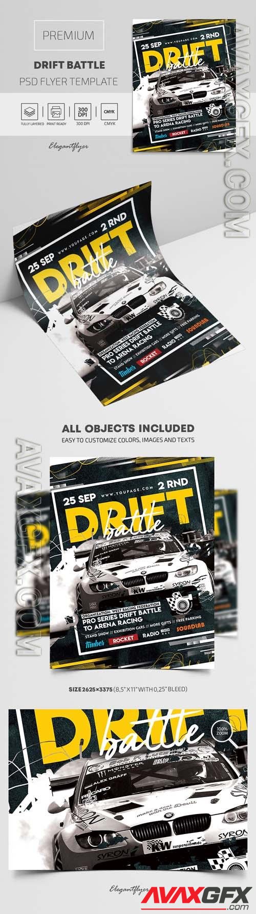 Drift Battle – Premium PSD Flyer Template