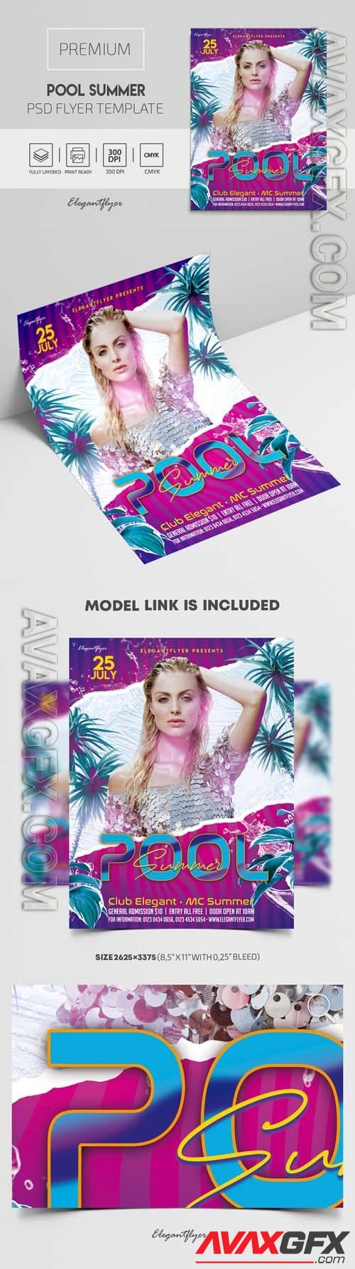 Pool Summer Party – Premium PSD Flyer Template
