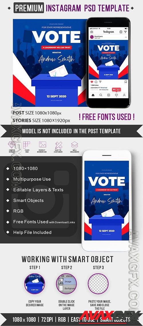 Vote Instagram Post and Story Template