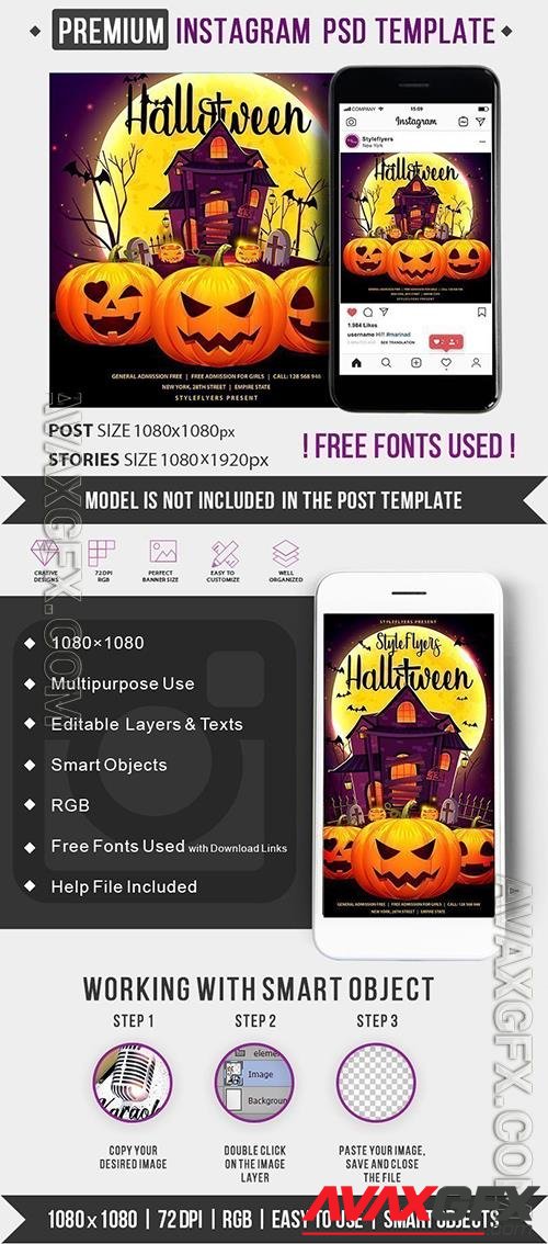 Halloween Instagram post and story Template