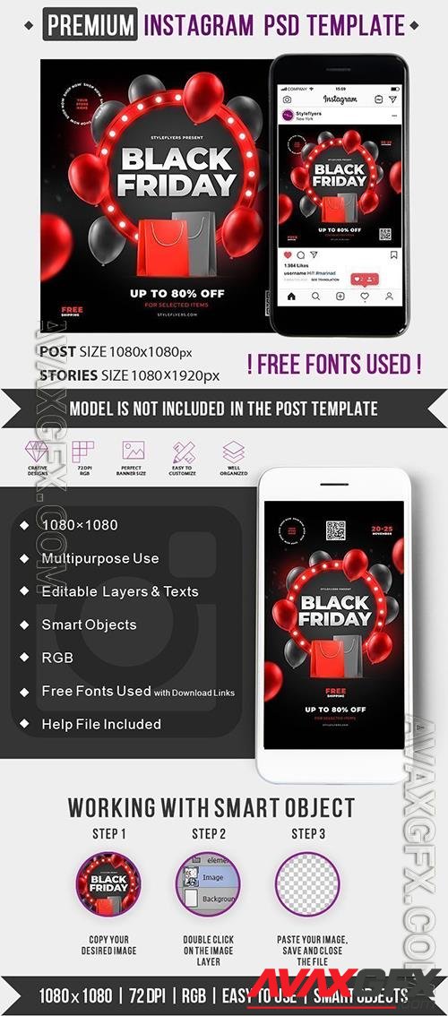 Black Friday Instagram post and story Template
