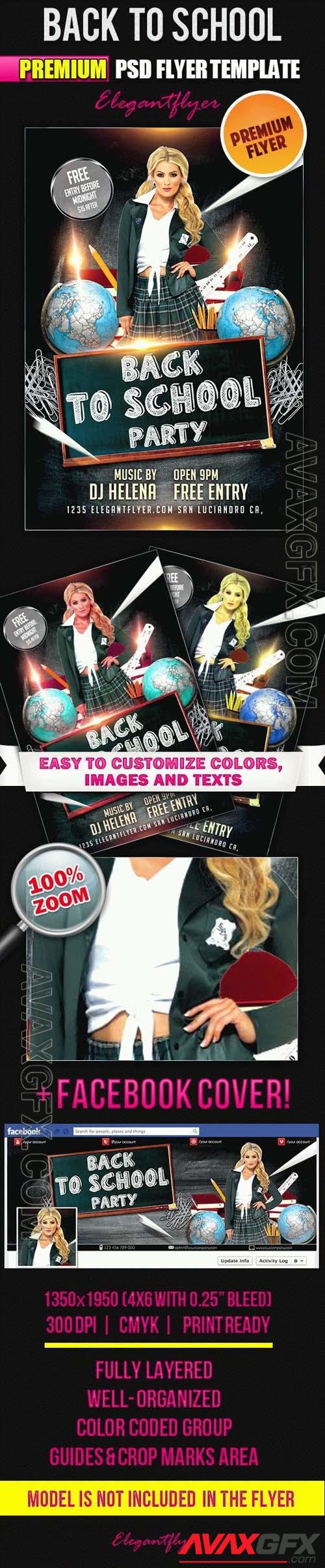 Back to School Party PSD Flyer