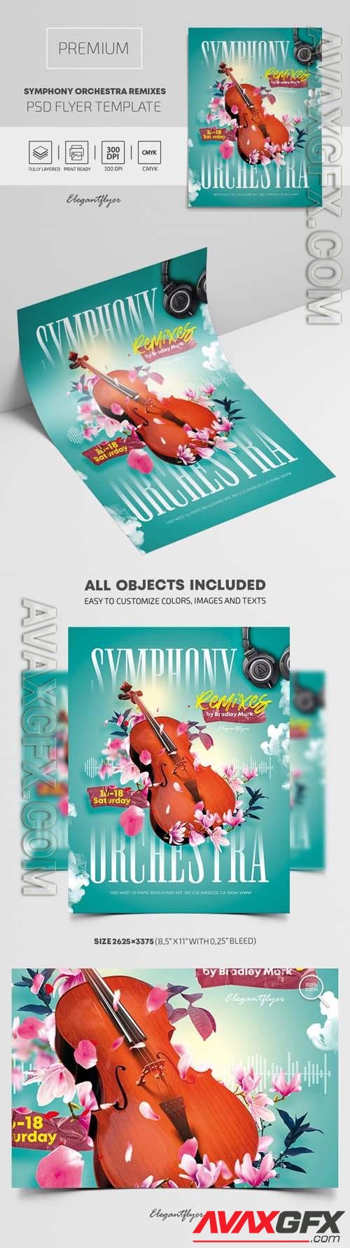 Symphony Orchestra Remixes Premium PSD Flyer Template