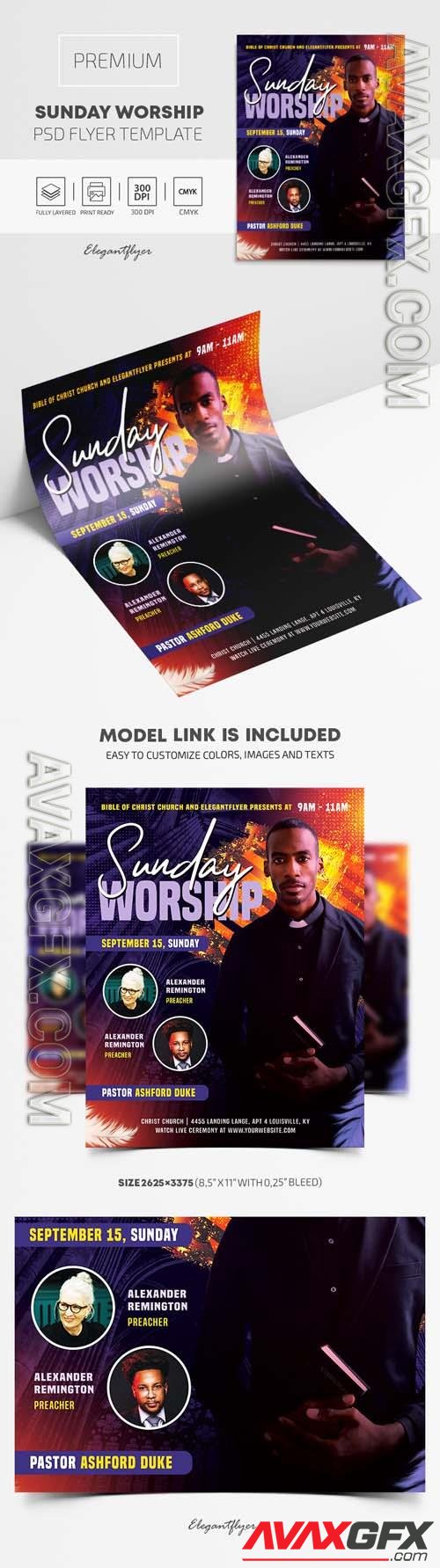 Sunday Worship Premium PSD Flyer Template