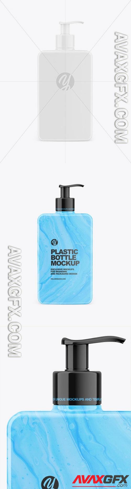 Plastic Square Bottle with Pump Mockup 86532 TIF