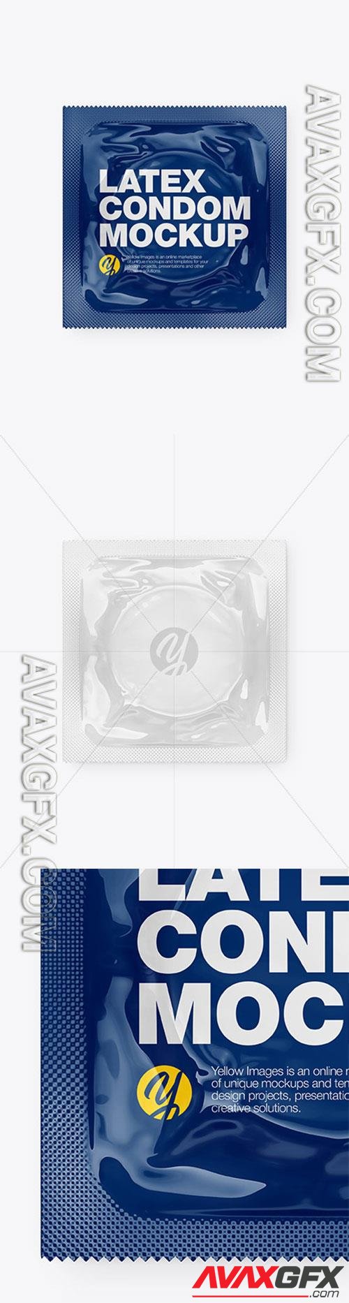 Glossy Square Condom Packaging Mockup 86388 TIF