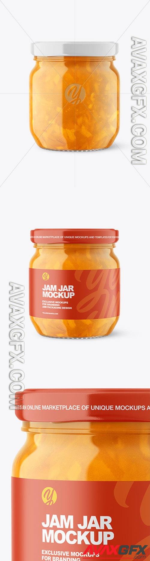Glass Jar with Orange Jam Mockup 86569 TIF