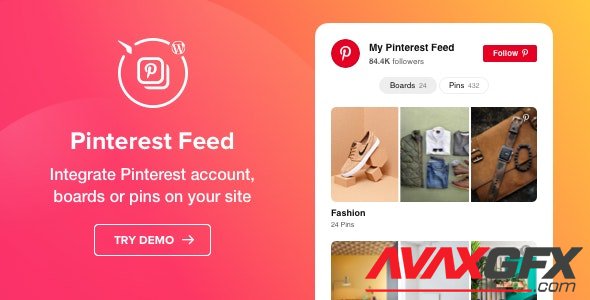 CodeCanyon - Pinterest Feed v1.2.0 - WordPress Pinterest plugin - 23389883