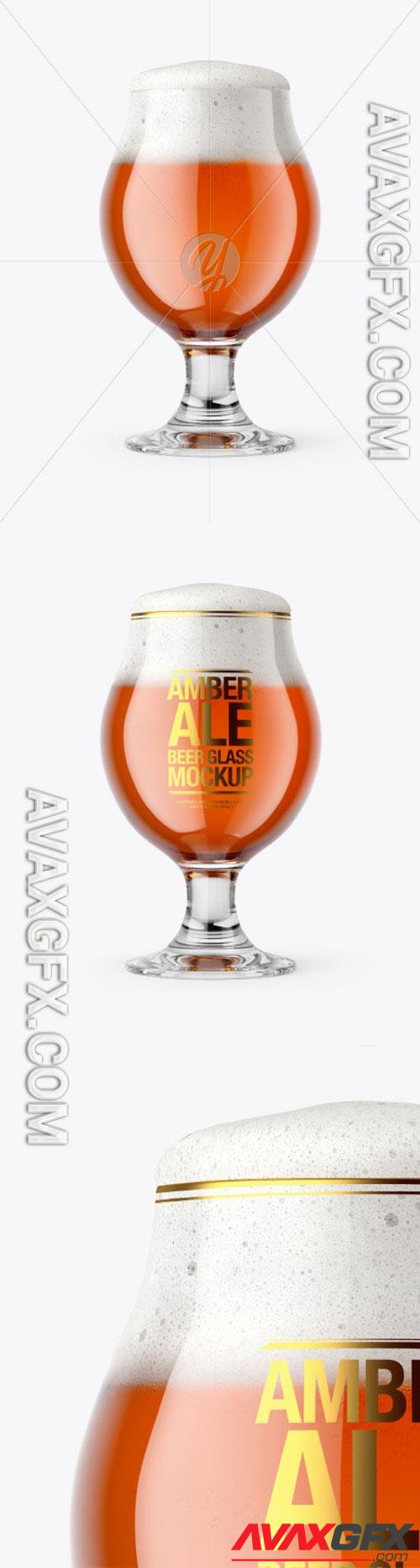 Tulip Glass With Amber Ale Beer Mockup 86481 TIF