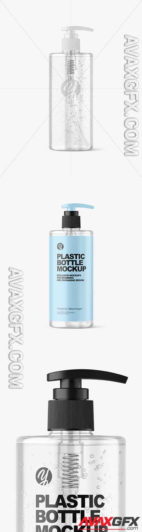 Clear Cosmetic Bottle with Pump Mockup 86455 TIF