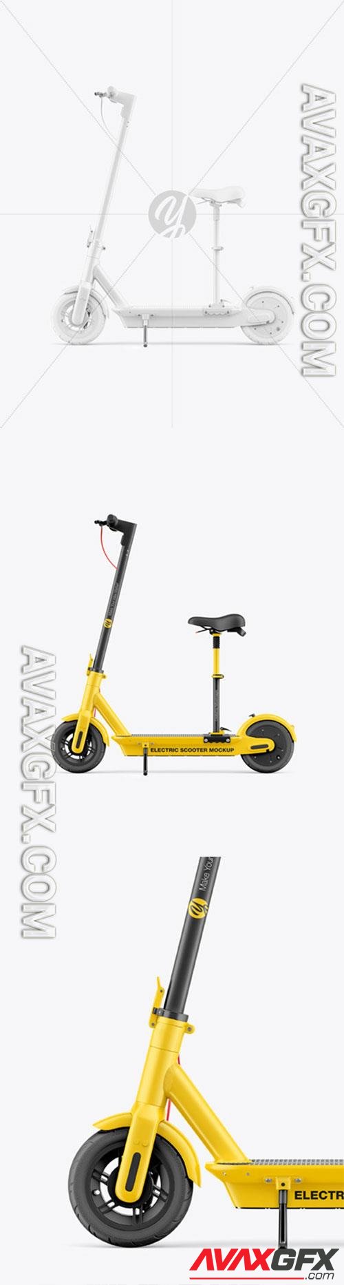 Electric Scooter Mockup with Seat - Side View 86461 TIF