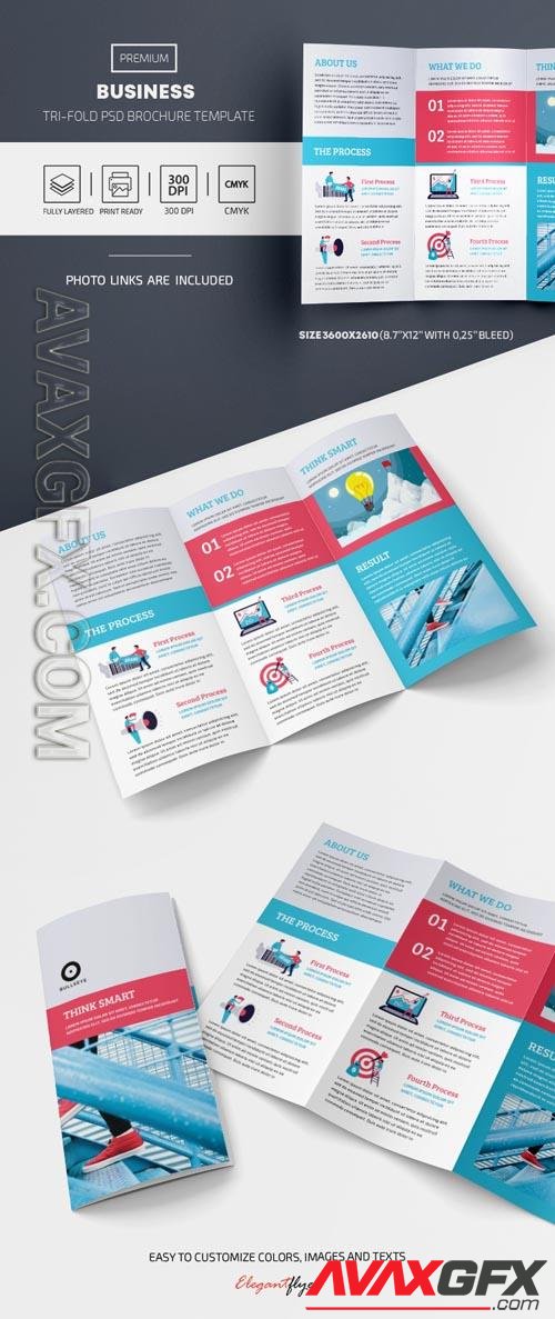 Business Tri Fold Brochure PSD Template
