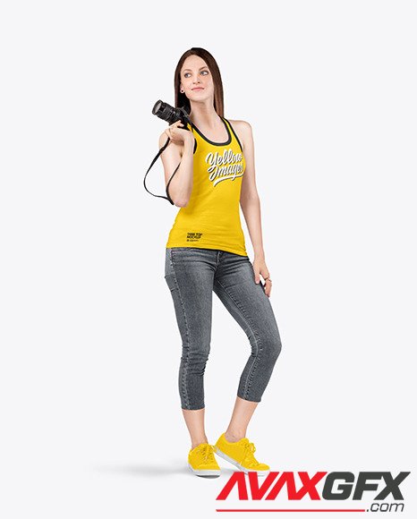 Woman in a Tank Top Mockup 83987