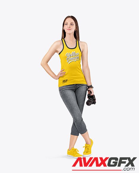 Woman in a Tank Top Mockup 83981