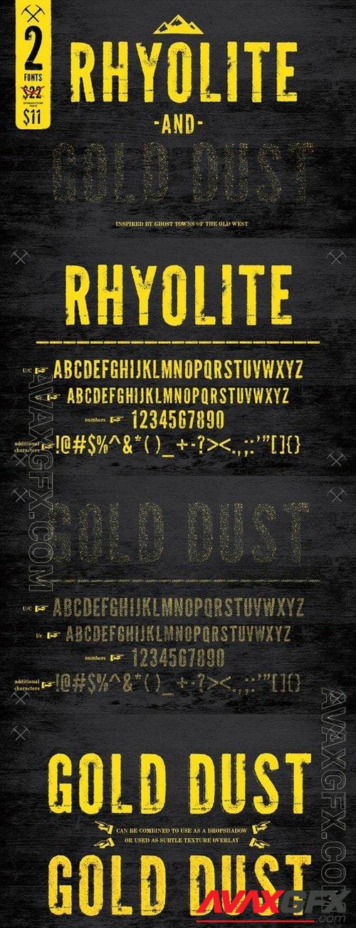 Rhyolite + Gold Dust Fonts Bundle