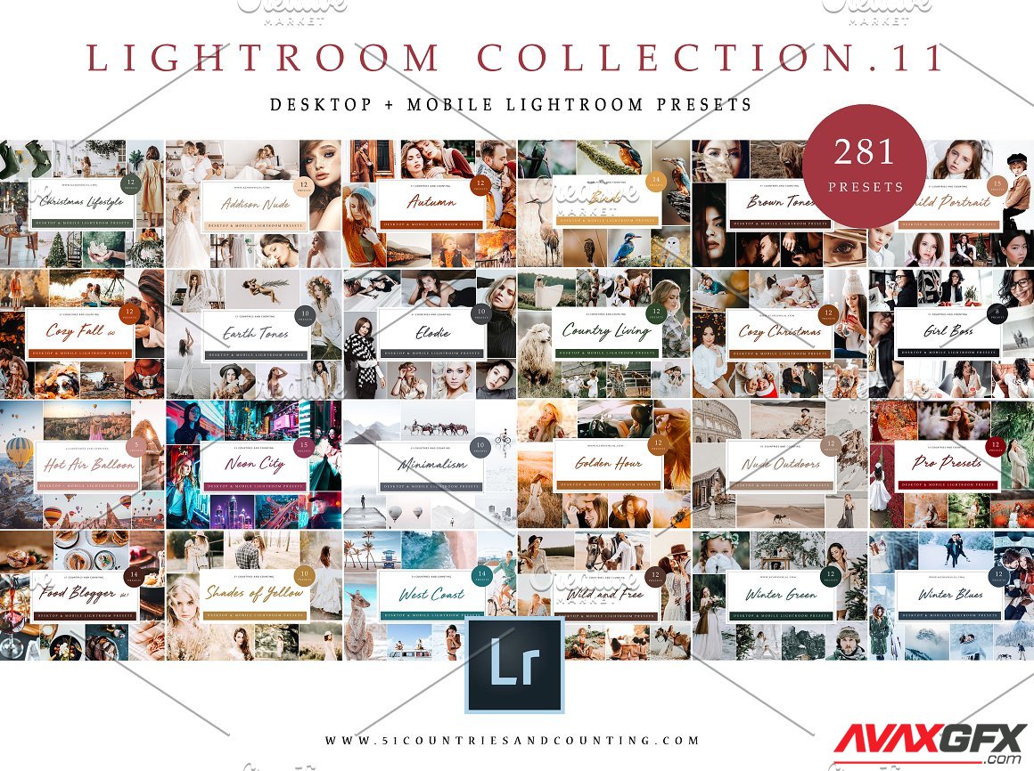 CreativeMarket - BUNDLE 11 Lightroom Presets X 281 6075989