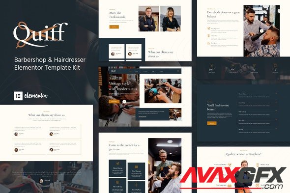 ThemeForest - Quiff v1.0.0 - Barbershop & Hairdresser Elementor Template Kit - 33418503