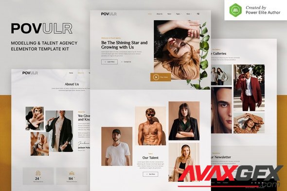 ThemeForest - POVULR v1.0.0 - Modeling & Talent Agency Elementor Template Kit - 33417500