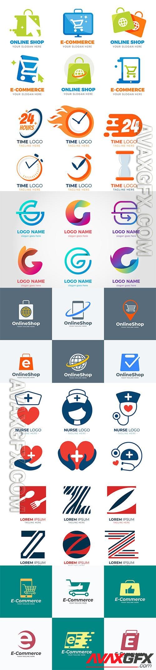 Logos and signs in vector