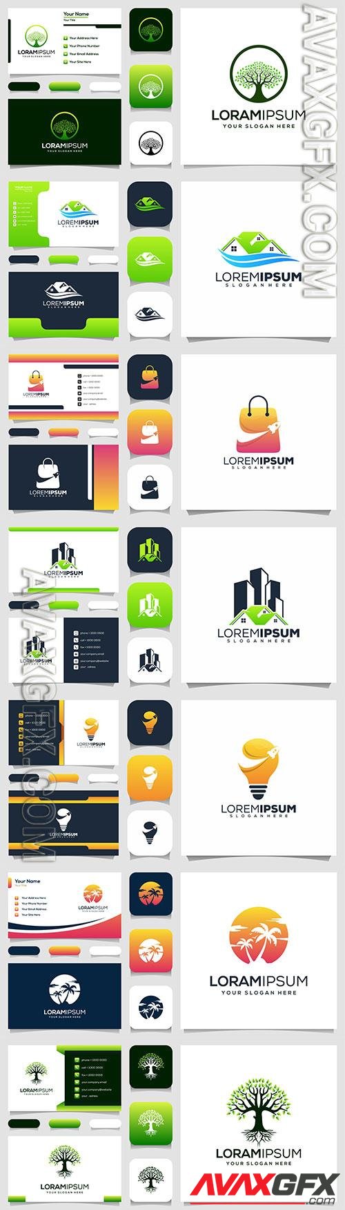 Modern logo and business card premium vector