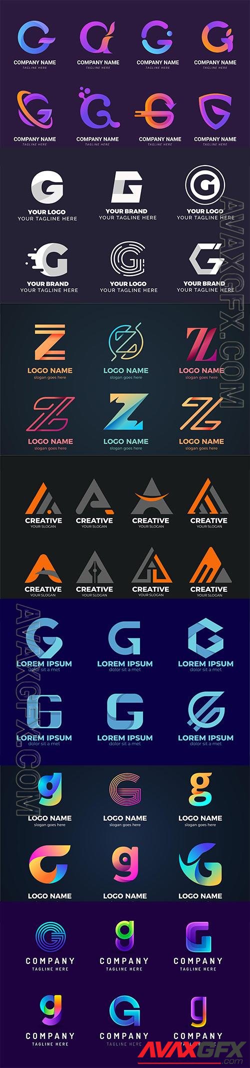 Letters logos and signs in vector