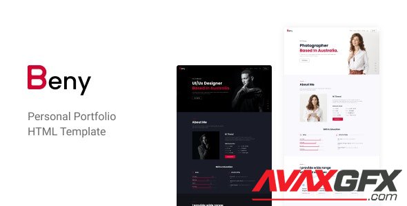 ThemeForest - Beny v1.0 - Personal Portfolio Template (Update: 13 August 21) - 23738361