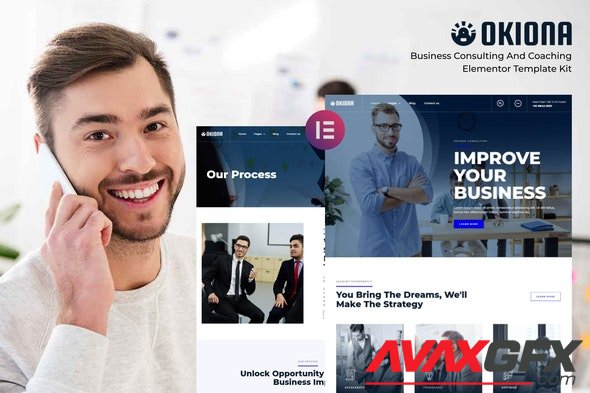 ThemeForest - Okiona v1.0.0 - Business Coaching & Consulting Elementor Template Kit - 33466151