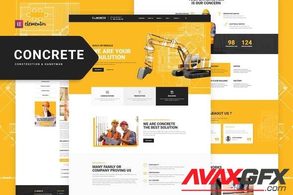 ThemeForest - Concrete v1.0.1 - Construction Elementor Template Kit - 33421294