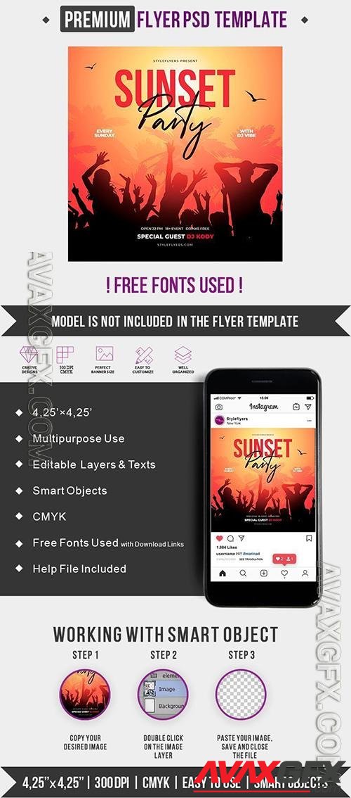 Sunset Party Flyer Template