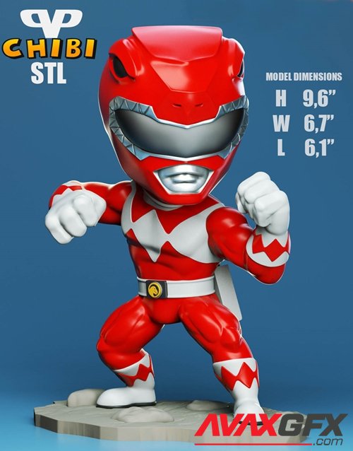 Red Ranger Chibi – 3D Printable STL