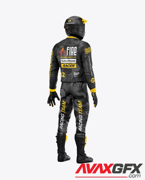 Motocross Mockup - Back Half Side View 84026