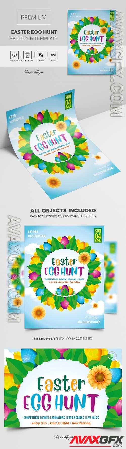 Easter Egg Hunt Premium PSD Flyer Template