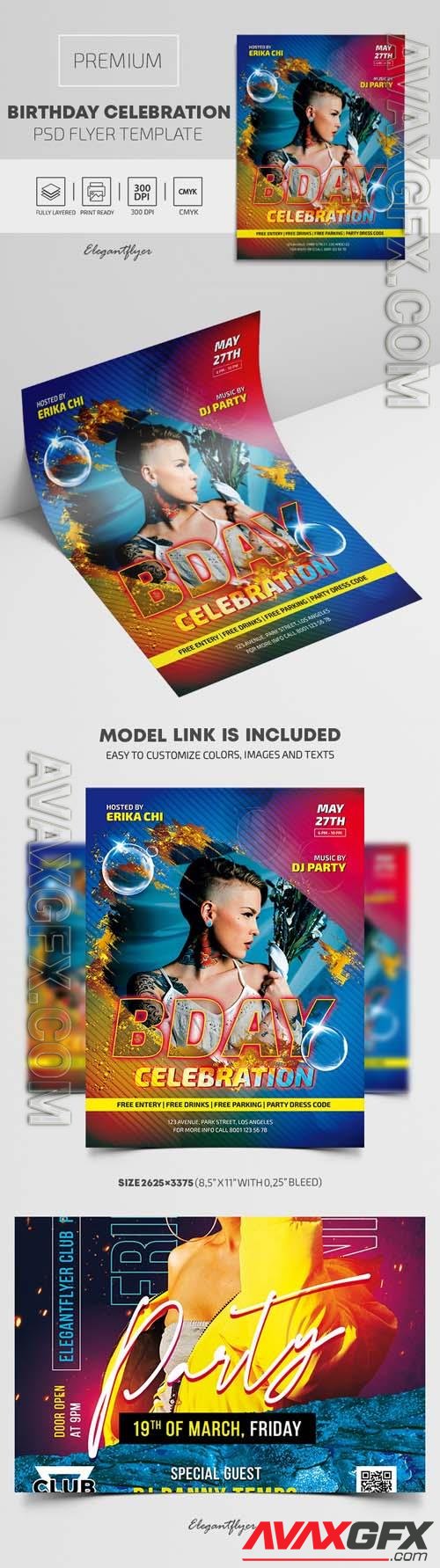 Birthday Celebration Premium PSD Flyer Template