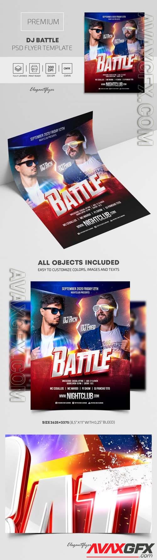 DJ Battle Premium PSD Flyer Template