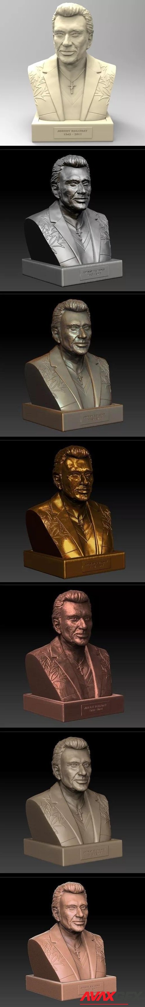 JOHNNY HALLYDAY Buste – 3D Printable STL