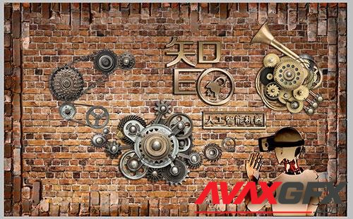 Retro nostalgic industrial wind three dimensional letter tooling wall