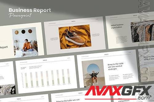 Maua Aesthetic Business Report Powerpoint and Google Slides Template