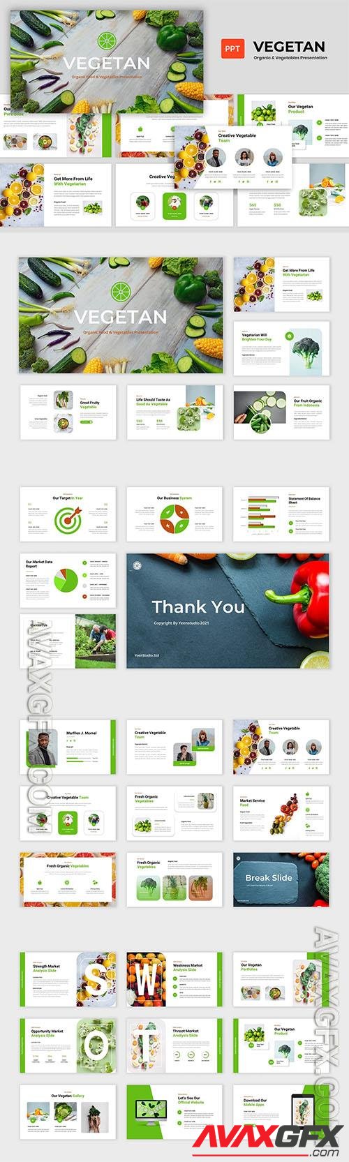 Vegetan - Organic Food & Vegetable Powerpoint, Keynote and Google Slides Template