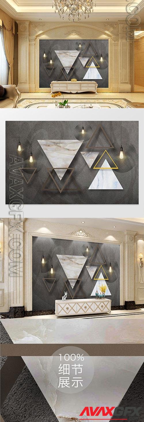 3d dimensional geometric marble mosaic tv background wall