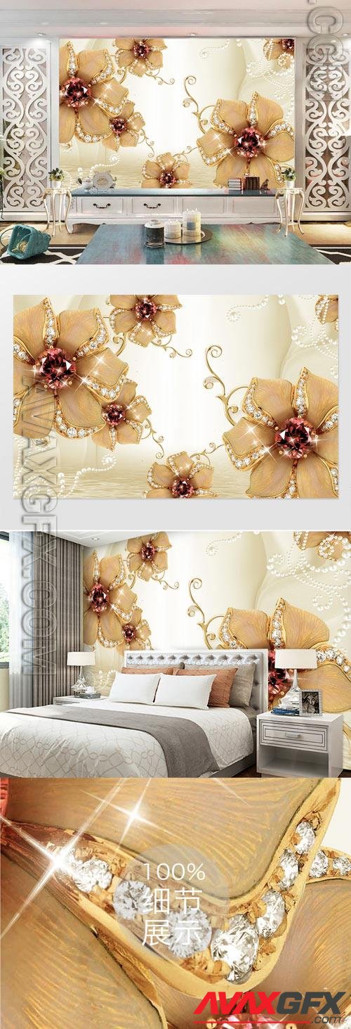 European style floral jewelry wall