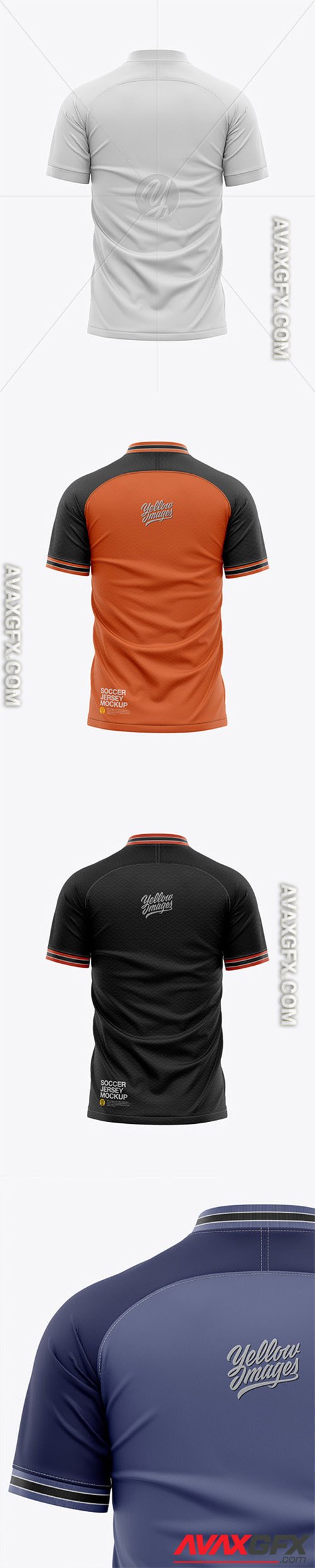 Mens Soccer Raglan Jersey Mockup - Back View 49718