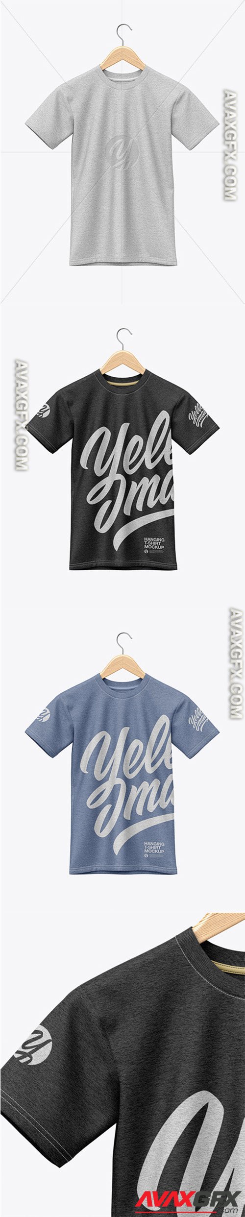 Heather Hanging T-Shirt Mockup - Front View 49559