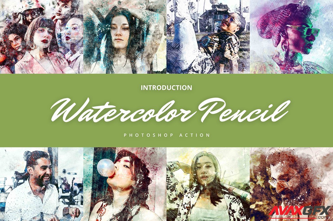 CreativeMarket - Watercolor Pencil Effect 6082702