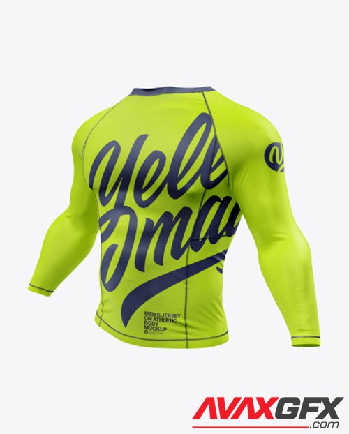 Mens Long Sleeve Jersey on Athletic Body 47527