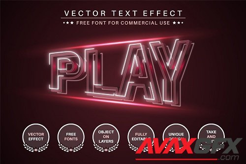 Red Play - Editable Text Effect - 6406129