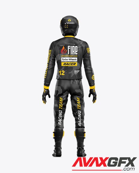 Motocross Racing Kit Mockup - Back View 83871